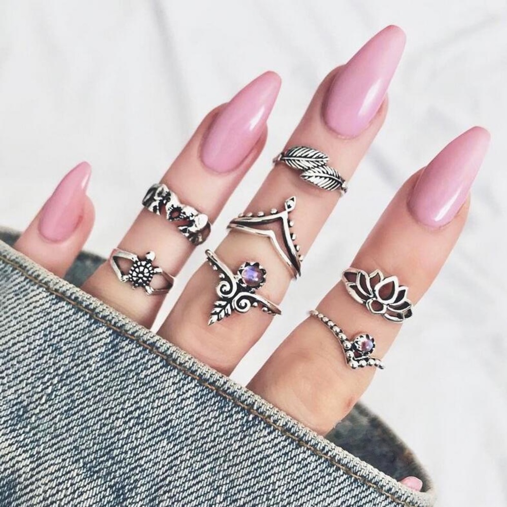 Alloy Fashion Purple Midi Rings
